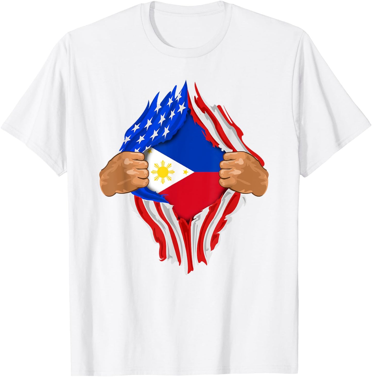 Filipino Blood Inside Me | The Philippines Flag Gift T-Shirt - T-Shirt | White