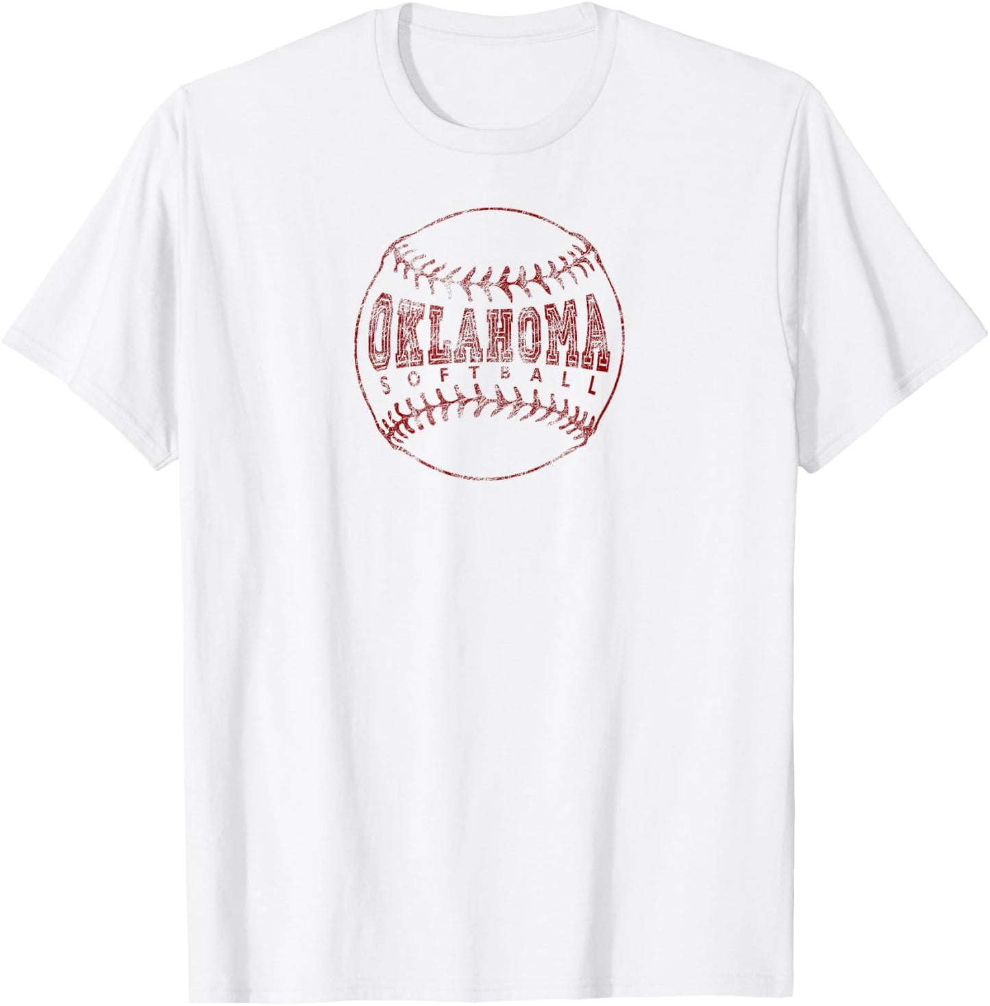 Oklahoma Softball Ball T-Shirt - T-Shirt | White