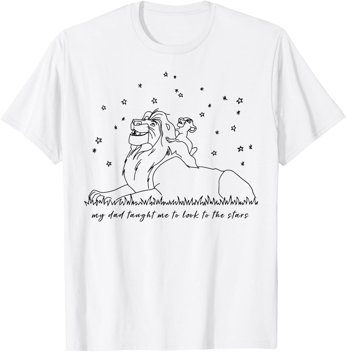 Disney The Lion King Mufasa Simba Look At The Stars T-Shirt - T-Shirt | White