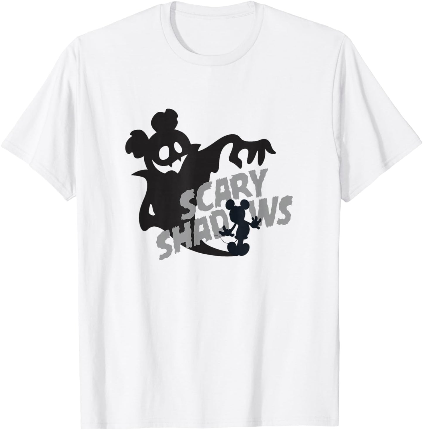 Disney Mickey and Friends Halloween Scary Shadows Silhouette T-Shirt - T-Shirt | White
