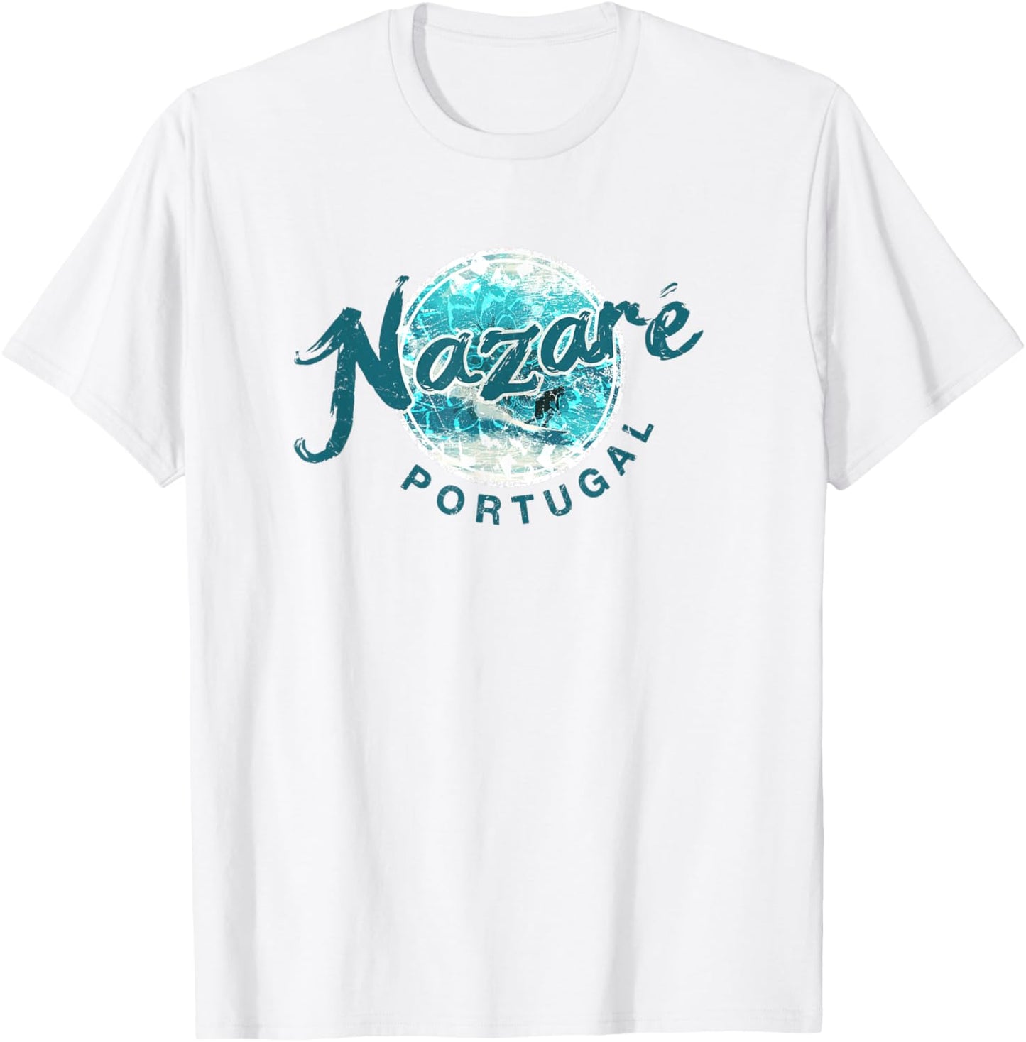 Nazare Portugal Vintage Surfing T-Shirt - T-Shirt | White