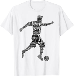 Soccer Player Boys Kids Men T-Shirt - T-Shirt | White