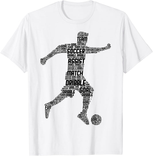 Soccer Player Boys Kids Men T-Shirt - T-Shirt | White