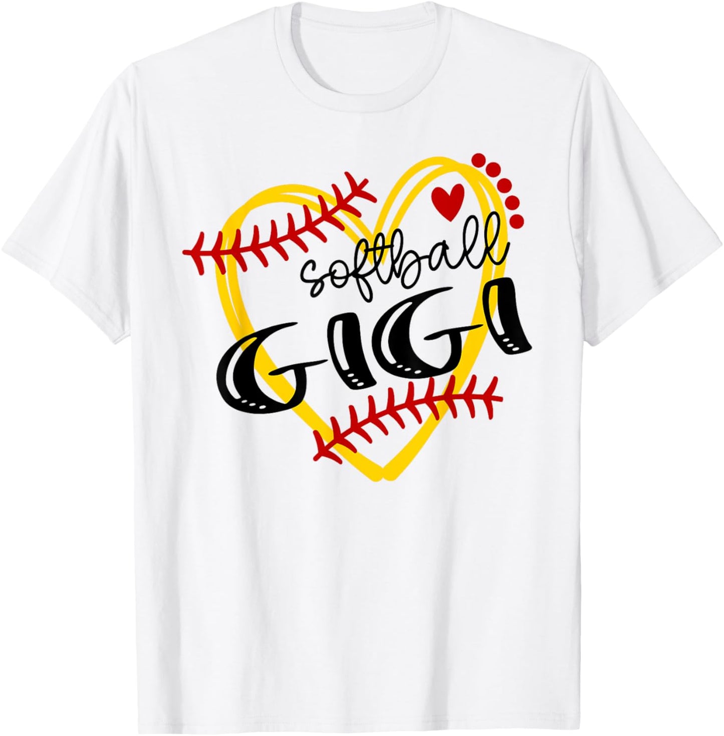Personalized Softball Heart Cute Gigi Women Softball T-Shirt - T-Shirt | White