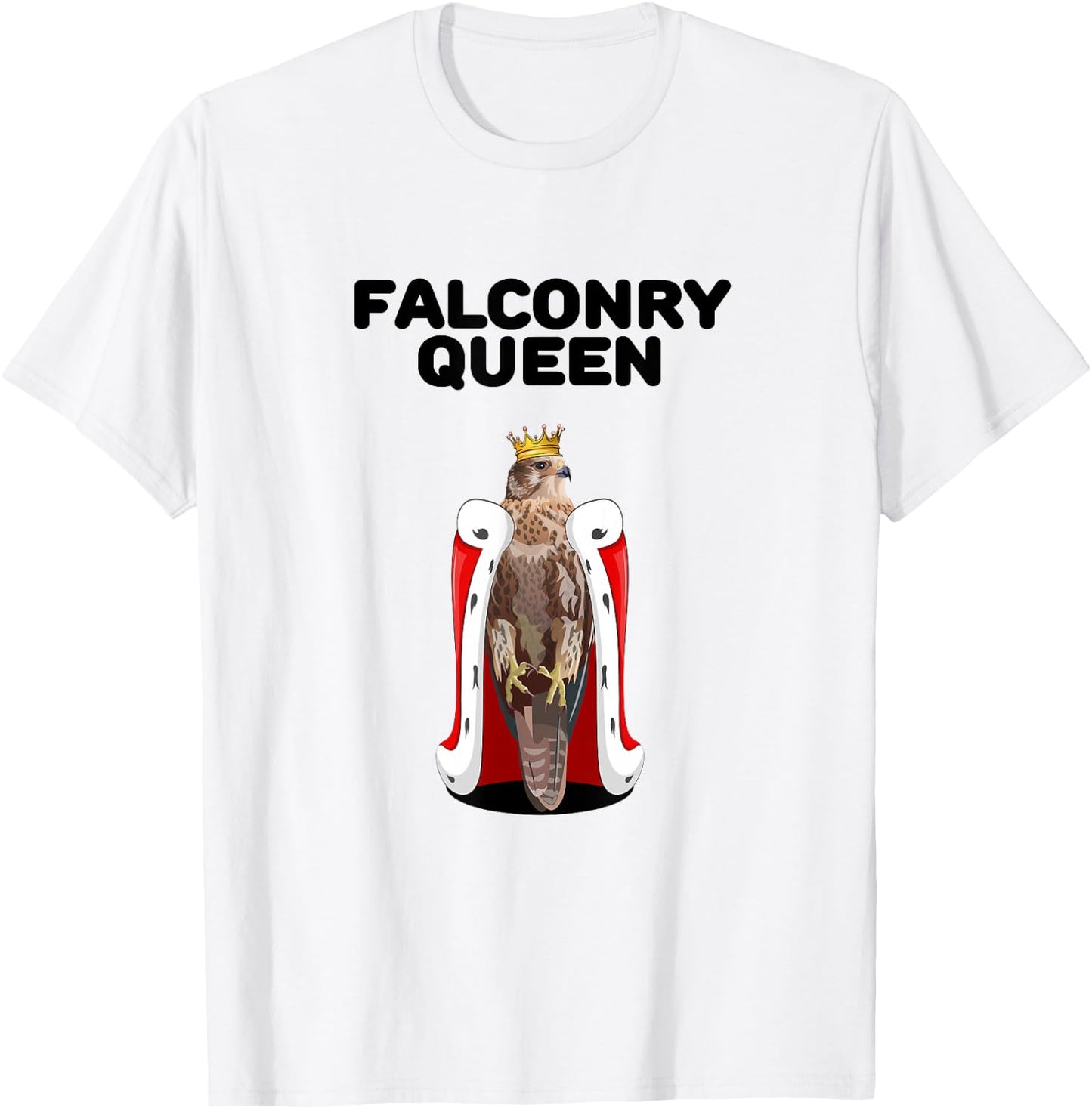 Falconry Queen Master Hunter Raptor Training Falcon T-Shirt - T-Shirt | White