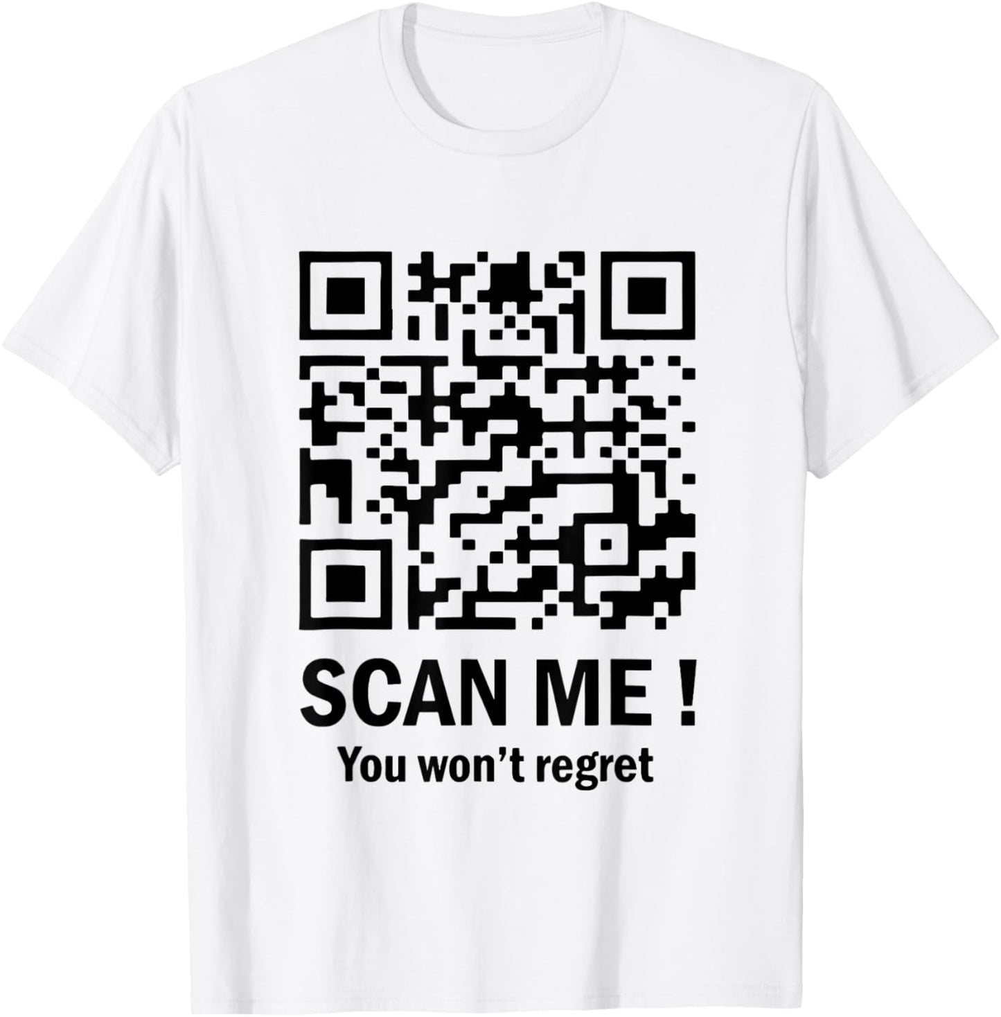 Scan Me You Won't Regret It Funny QR Trump Dance Code T-Shirt - T-Shirt | White