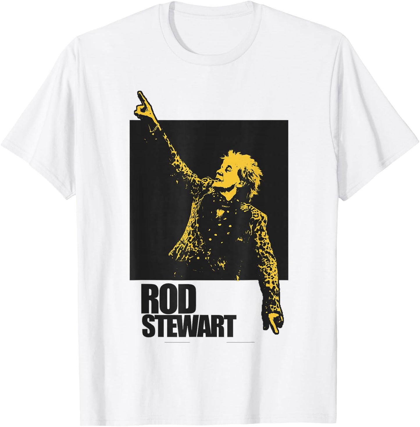 Rod Stewart Pointing Photo T-Shirt - T-Shirt | White