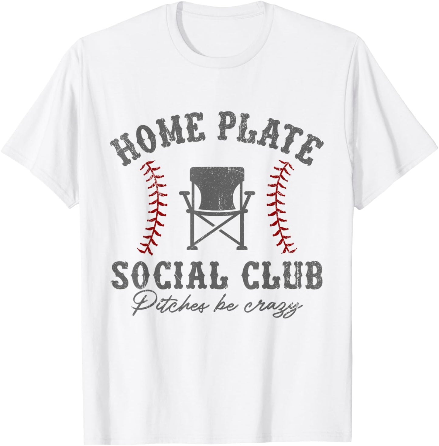 Home Plate Social Club Pitches Be Crazy Baseball T-Shirt - T-Shirt | White