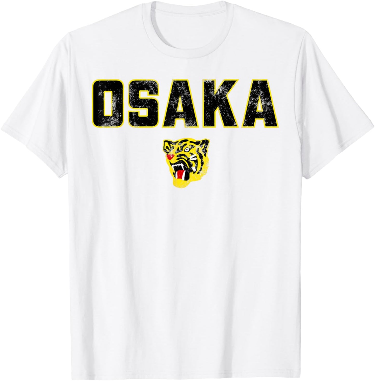 Osaka Tigers Vintage Japanese Baseball (Black) T-Shirt - T-Shirt | White