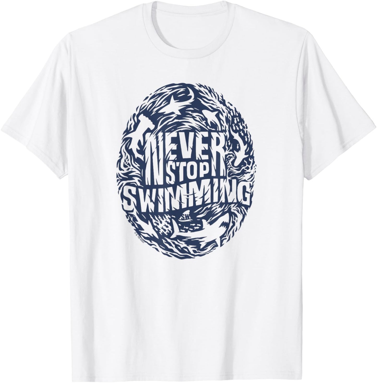 Shark Week Officially Licensed Never Stop Swimming T-Shirt - T-Shirt | White
