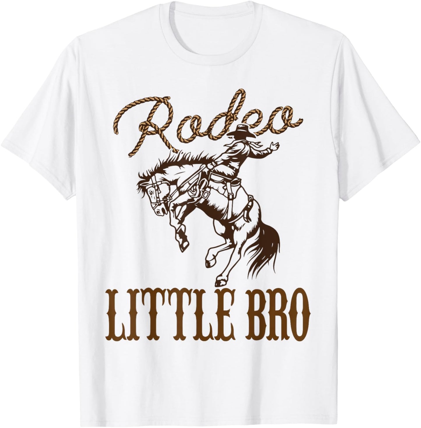 Little Bro Birthday Cowboy Cowgirl Western Rodeo Brother T-Shirt - T-Shirt | White