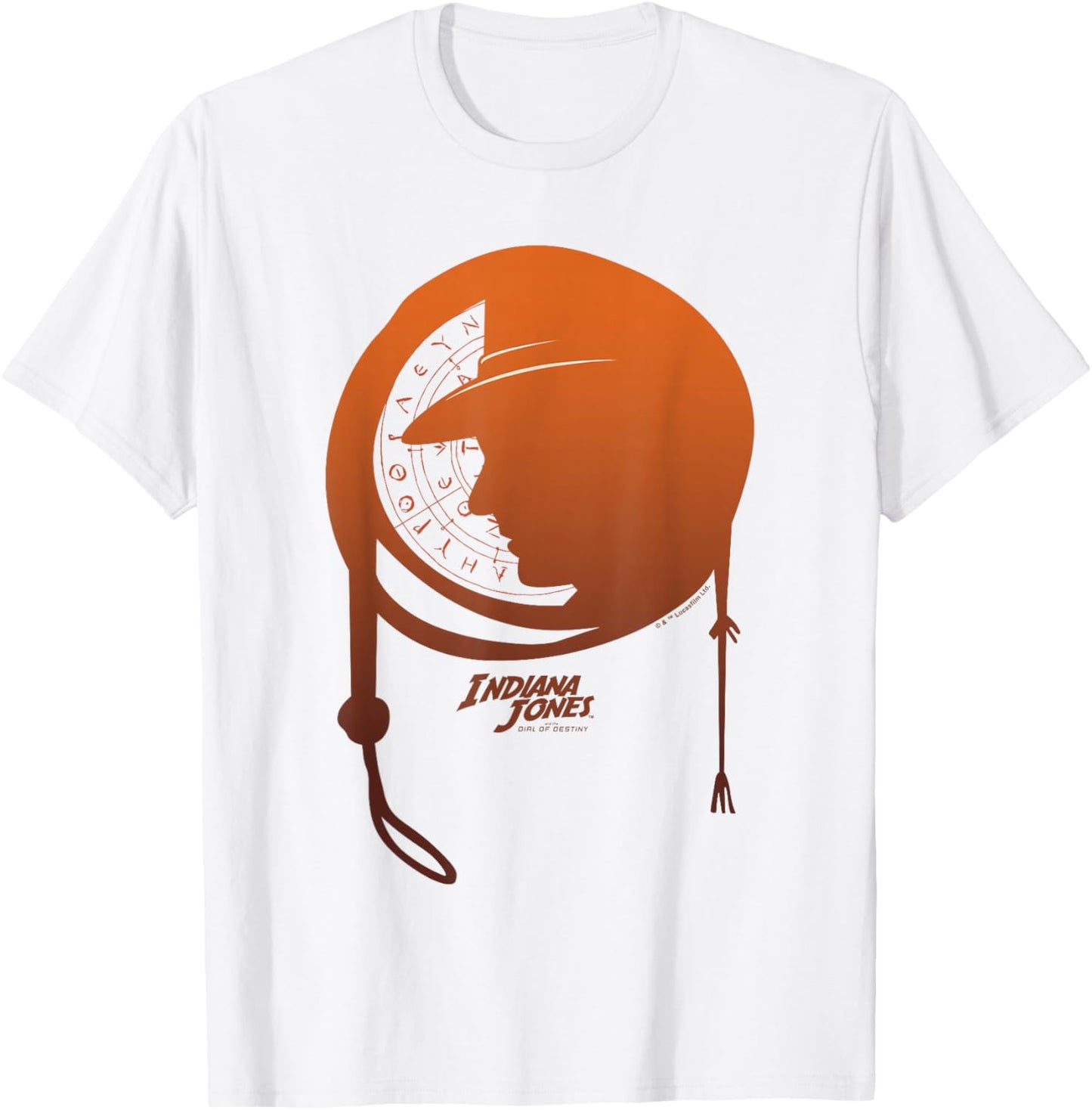 Indiana Jones and The Dial of Destiny Whip Shadow Portrait T-Shirt - T-Shirt | White