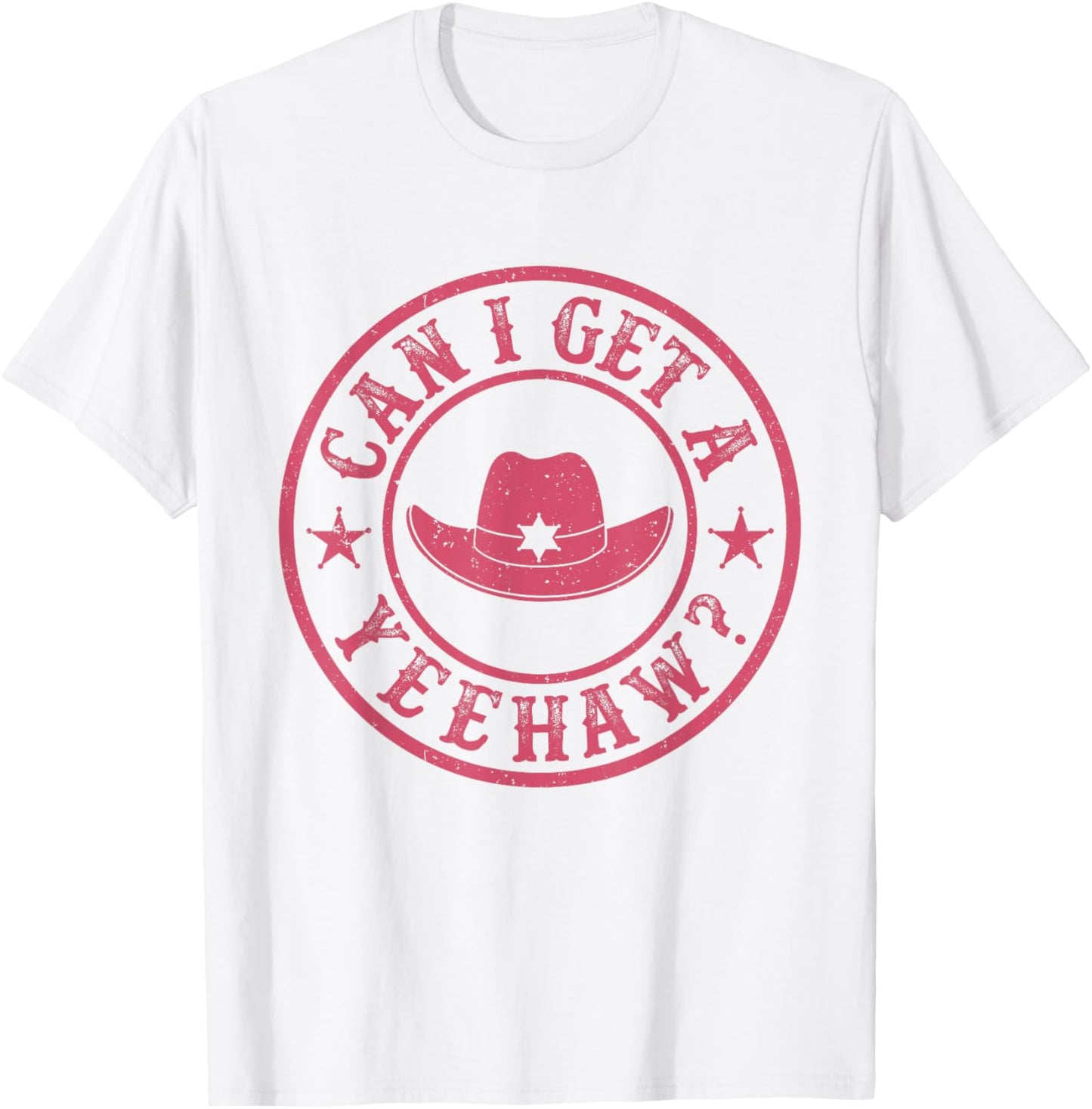 Vintage Can I Get A Yeehaw Cowboy Hat Western Country Music T-Shirt - T-Shirt | White