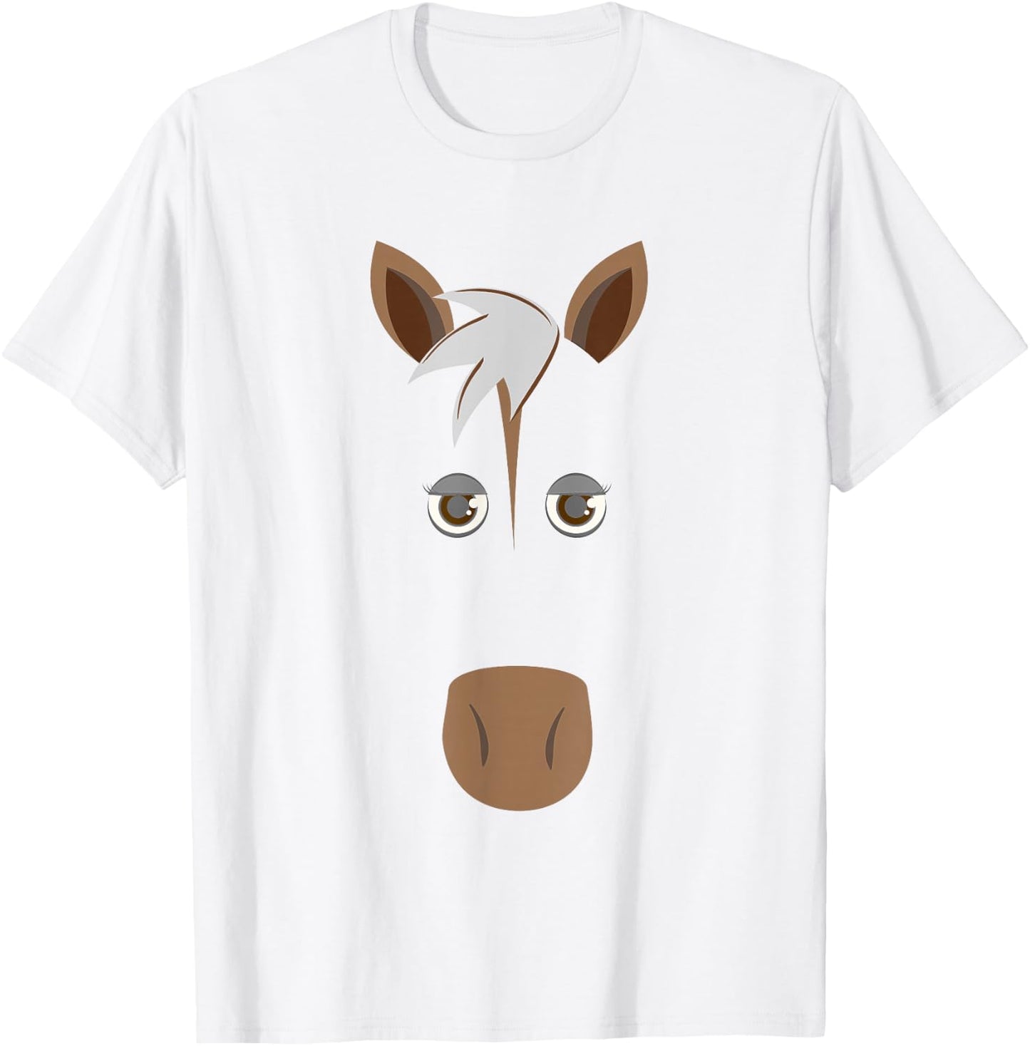 Funny Horse Face , Halloween Face Costume T-Shirt - T-Shirt | White