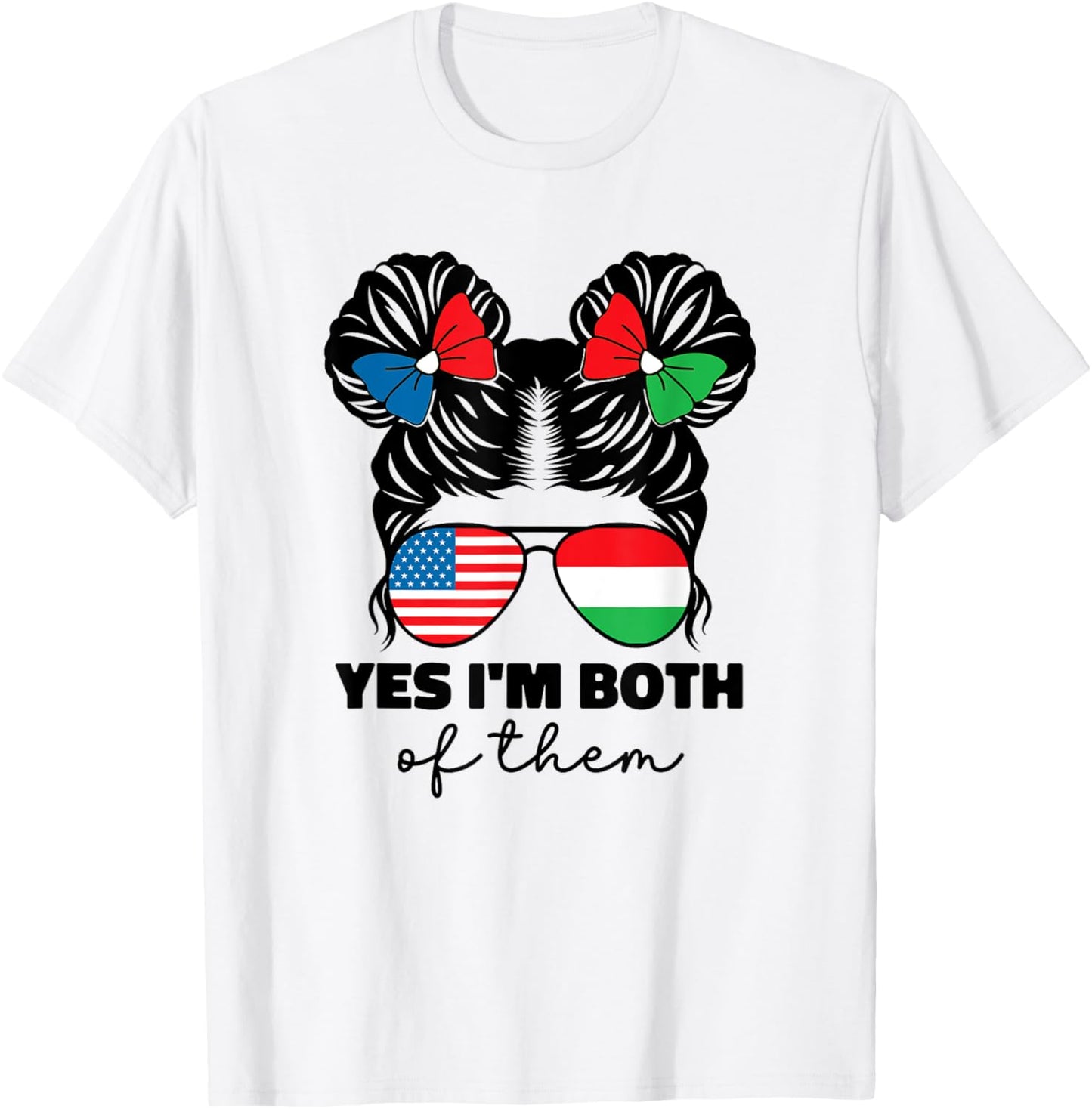 Half Hungarian And American Hungary Flag Magyar Kids Girl T-Shirt - T-Shirt | White