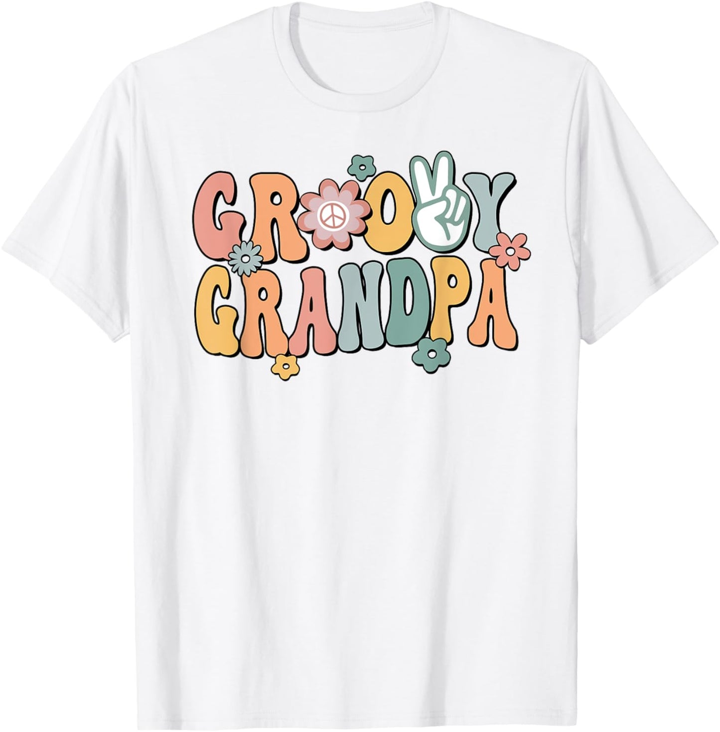 Groovy Grandpa Retro Opa Matching Family 1st Birthday Party T-Shirt - T-Shirt | White
