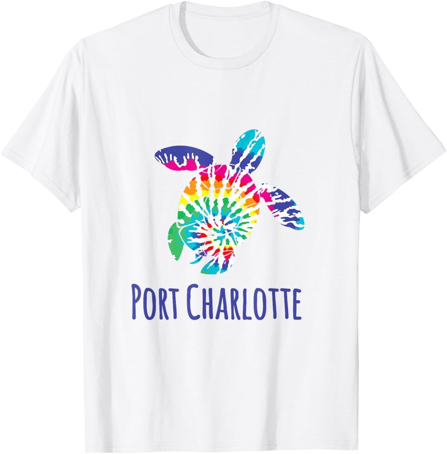Port Charlotte Beach Florida Tie Dye Batik Loggerhead Turtle T-Shirt - T-Shirt | White