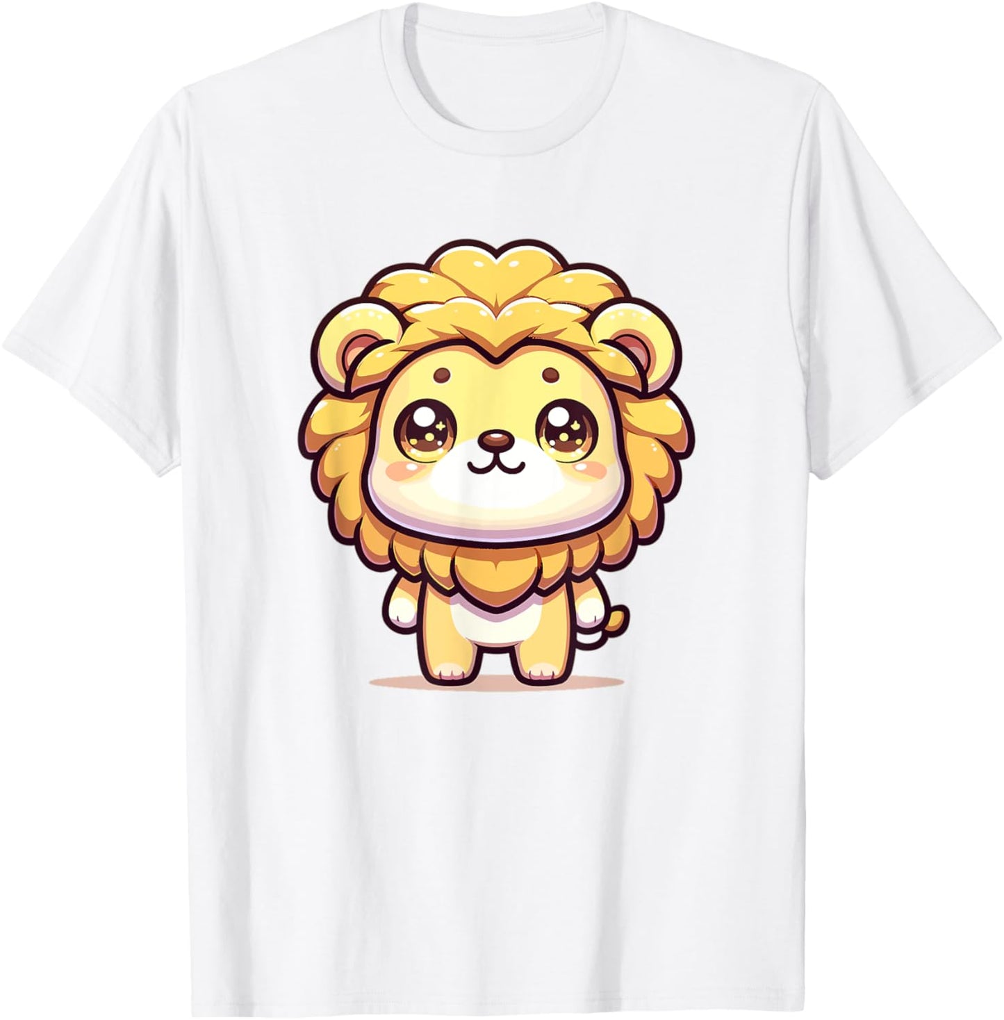 Adorable Cute Japanese Kawaii Chibi Lion T-Shirt - T-Shirt | White