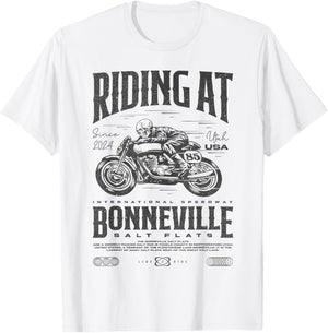 Bonneville Salt Flats Motorcycle Birthday 2024 Biker T-Shirt - T-Shirt | White