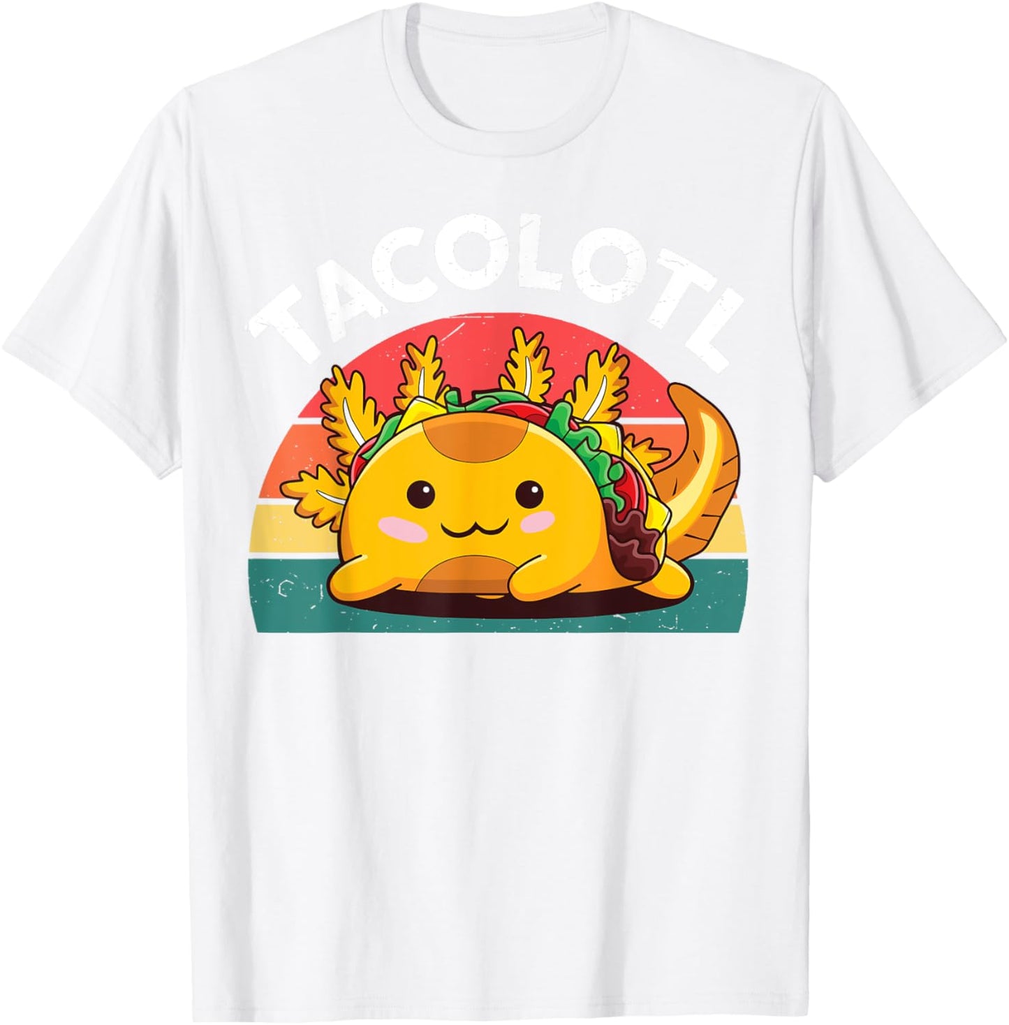 Taco Axolotl-Shirt Funny Taco Tuesday Mexican T-Shirt - T-Shirt | White