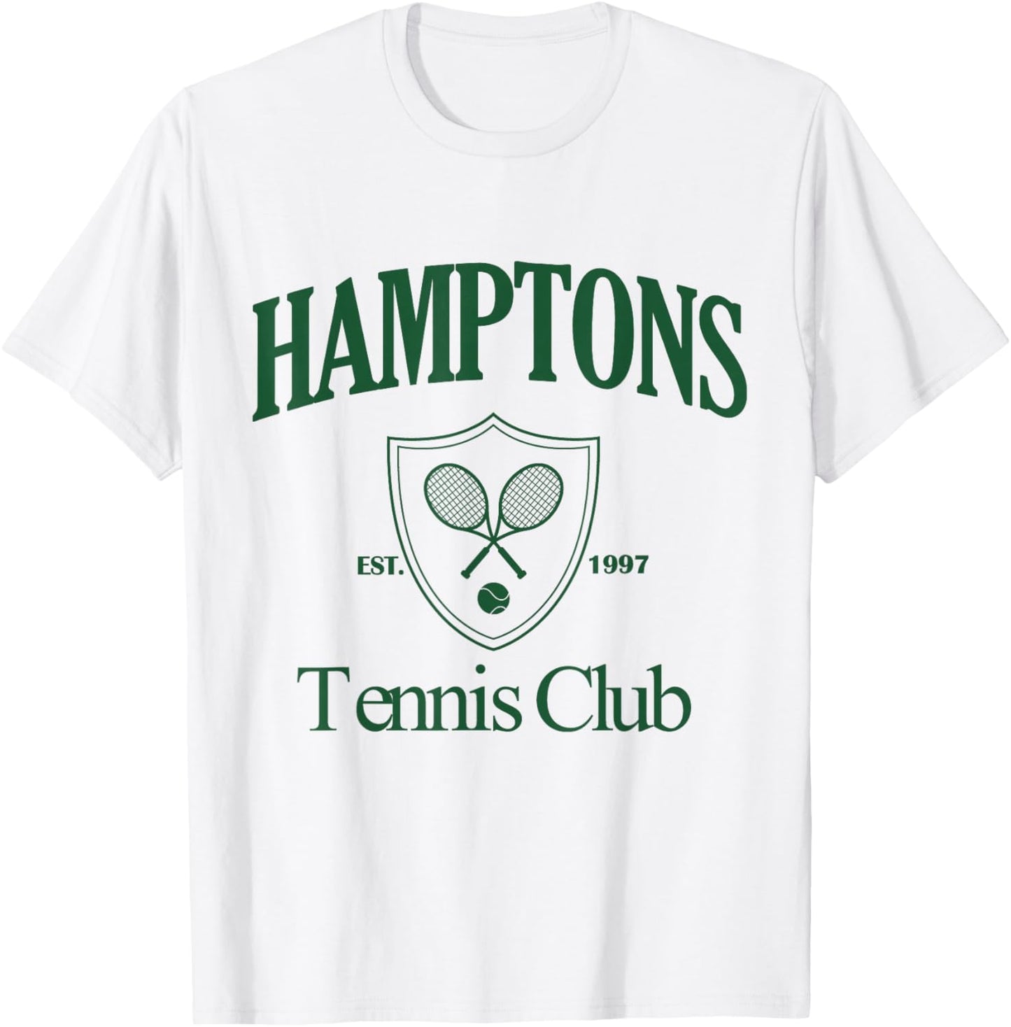 Hamptons Tennis Club Vintage 90s Style Aesthetic T-Shirt - T-Shirt | White