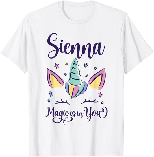 First Name Sienna Personalized I Love Sienna T-Shirt - T-Shirt | White