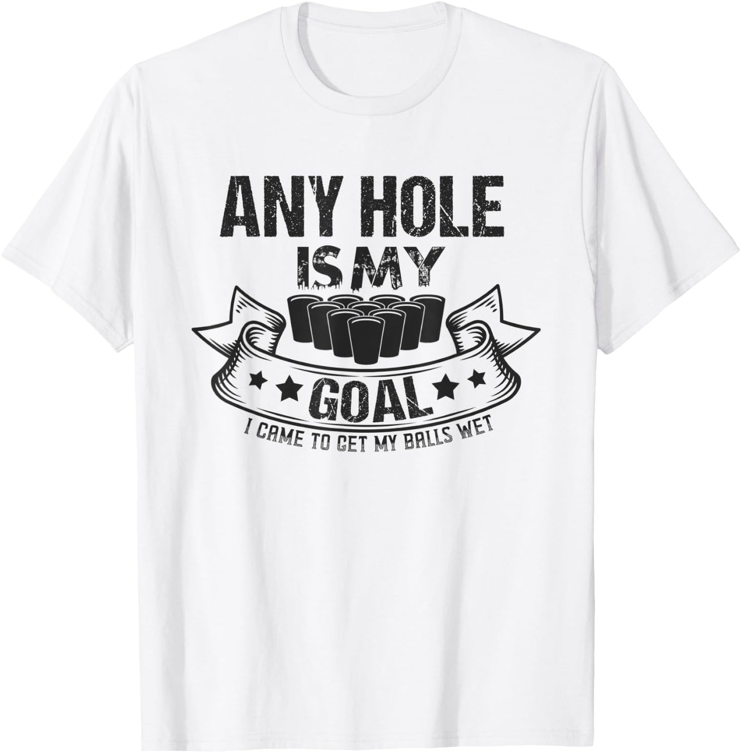 Any Hole Is My Goal I Came To Get My Balls Wet Gift T-Shirt - T-Shirt | White