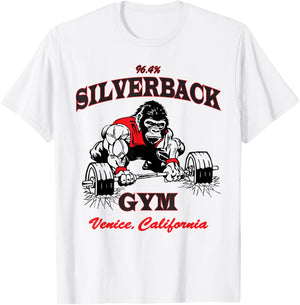 96.4% Silverback gym apparel, body building, gym Venice retr T-Shirt - T-Shirt | White