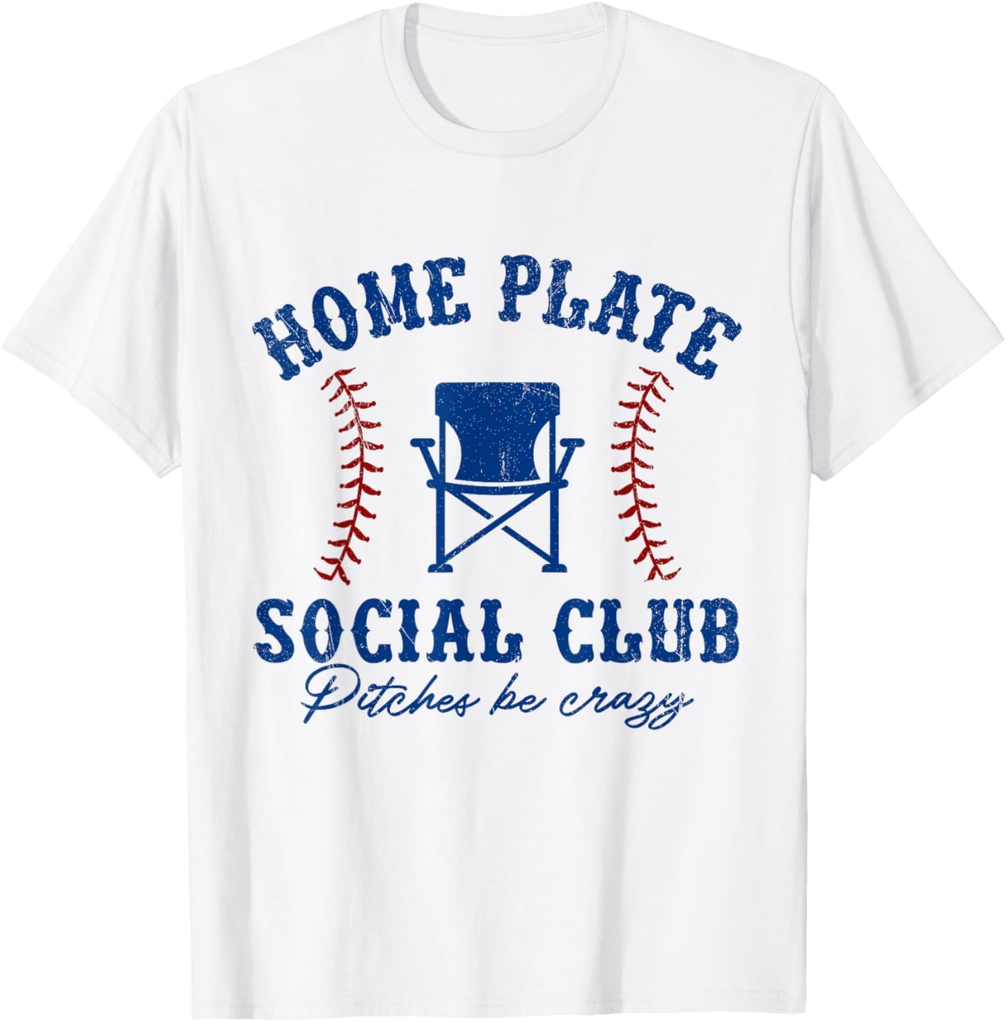 Home Plate Social Club Pitches Be Crazy Baseball T-Shirt - T-Shirt | White