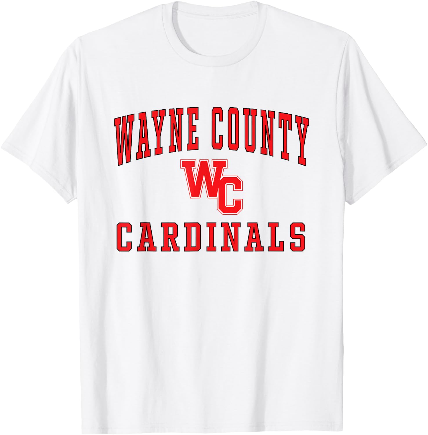 Wayne County High School Cardinals C1 T-Shirt - T-Shirt | White