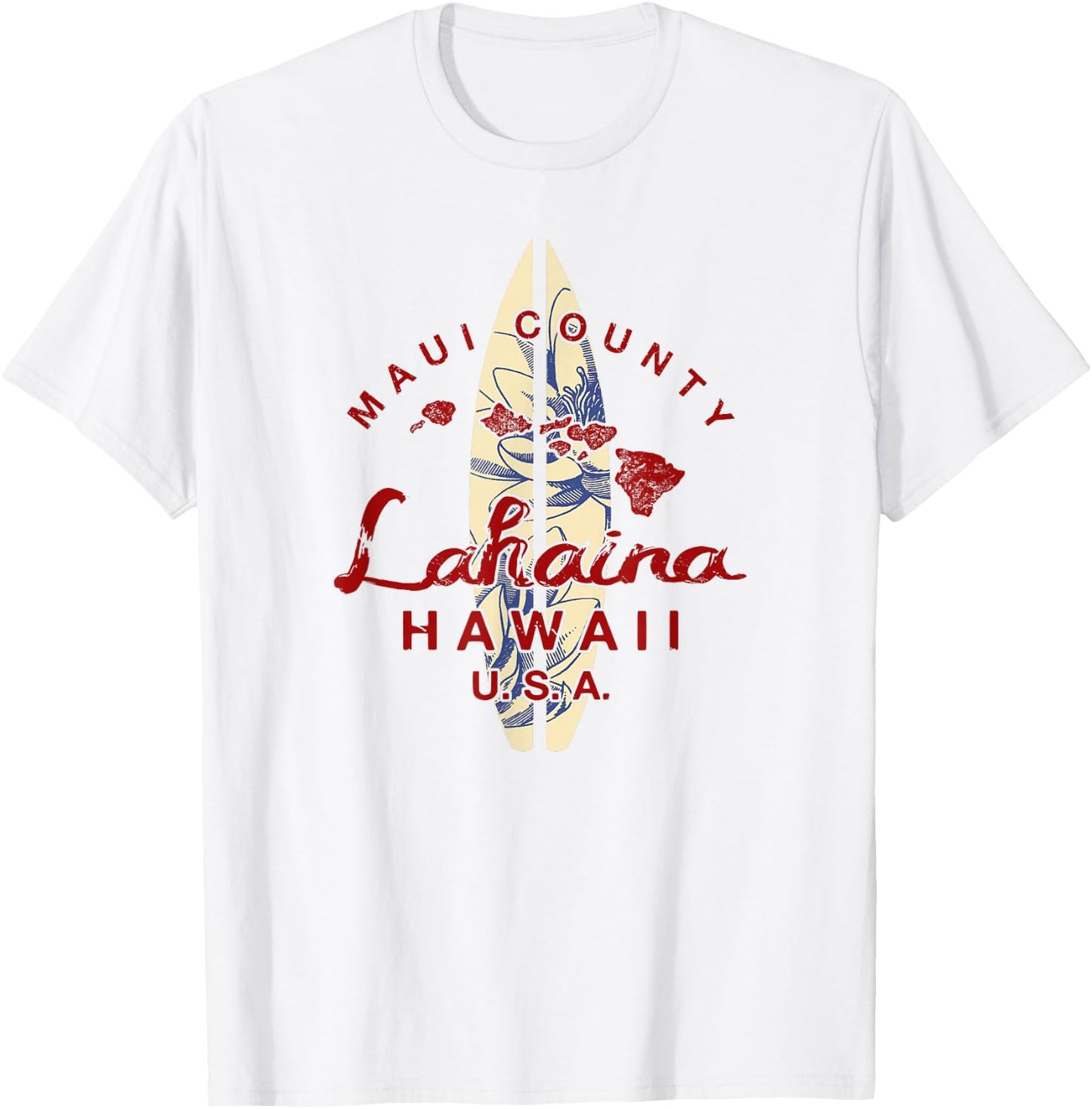 Maui Lahaina Vintage Hawaiian Islands Hawaii T-Shirt - T-Shirt | White