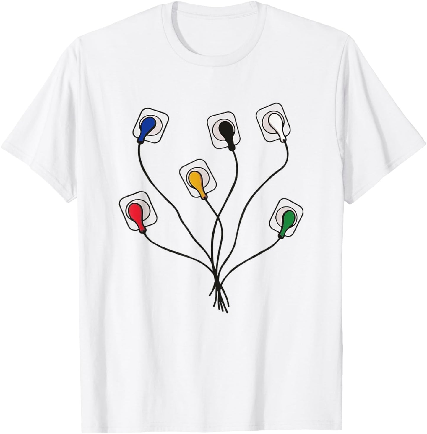 EKG Leads Cheat Sheet Nursing ECG ICU Telemetry Tech RN ER T-Shirt - T-Shirt | White