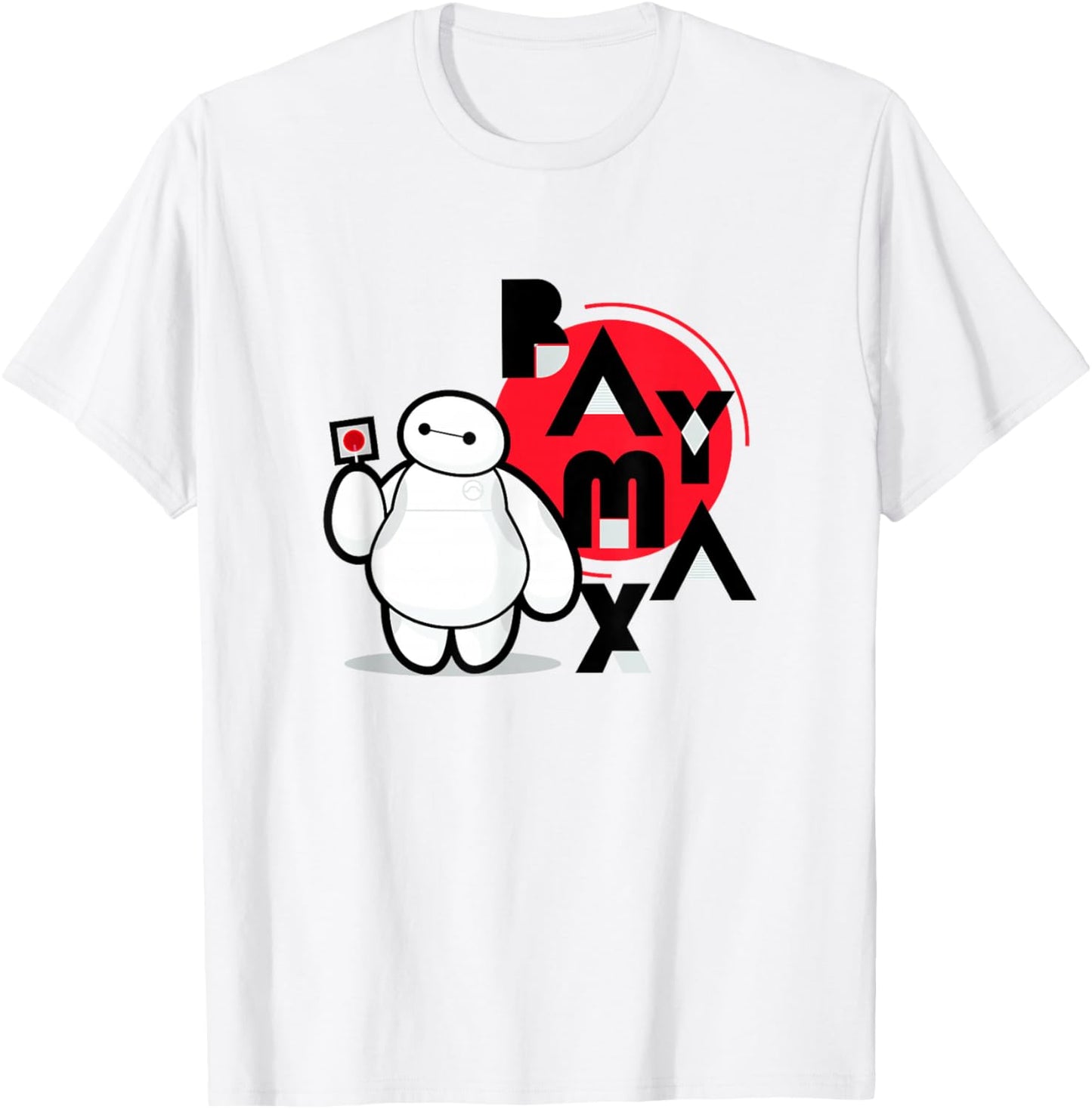 Disney Big Hero 6 Baymax With Lollipop Cute Chibi Shot T-Shirt - T-Shirt | White
