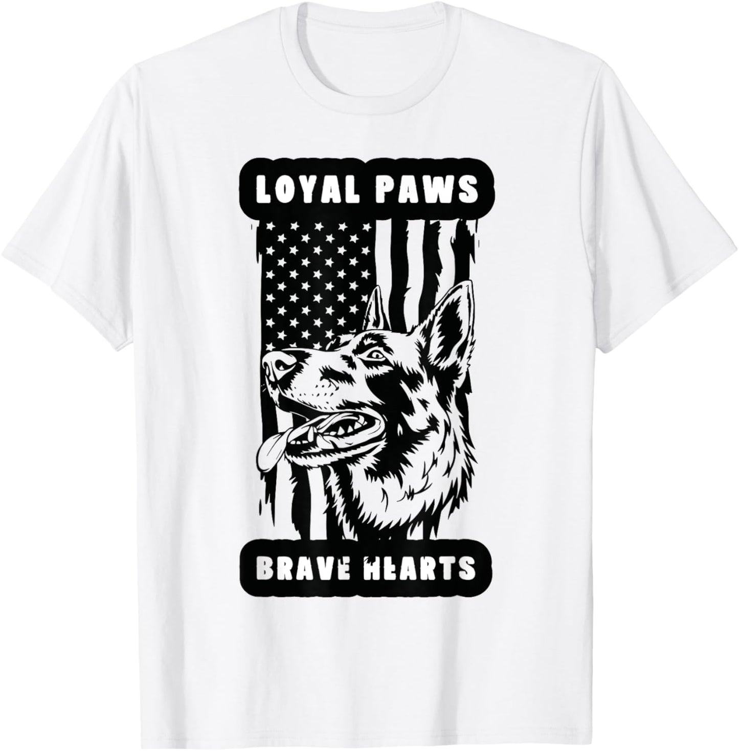 K9 Veteran Military Working Dog USA US Flag K9 Veterans Day T-Shirt - T-Shirt | White