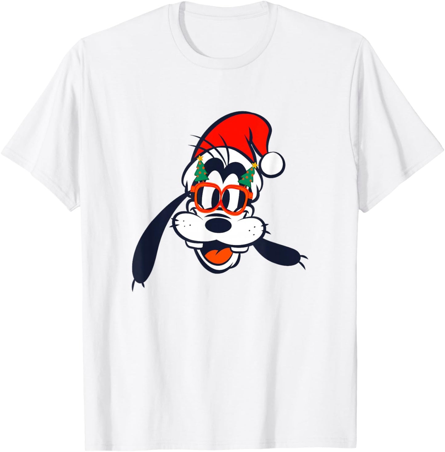 Disney Mickey and Friends Christmas Goofy Santa Claus Face T-Shirt - T-Shirt | White