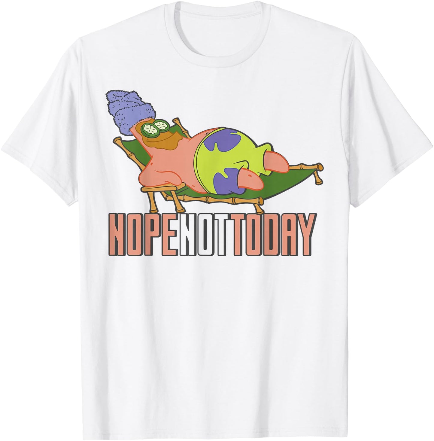 SpongeBob SquarePants Patrick Nope Not Today T-Shirt - T-Shirt | White