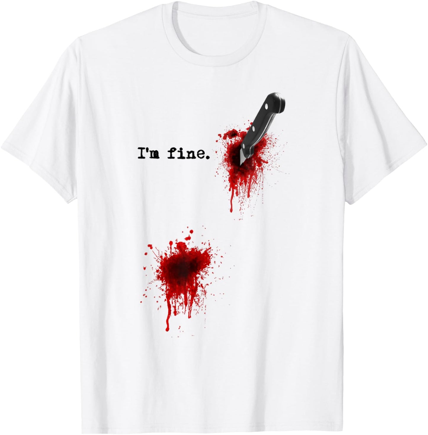 I'm Fine Graphic Sarcastic Movie Humor Zombie Halloween T-Shirt - T-Shirt | White