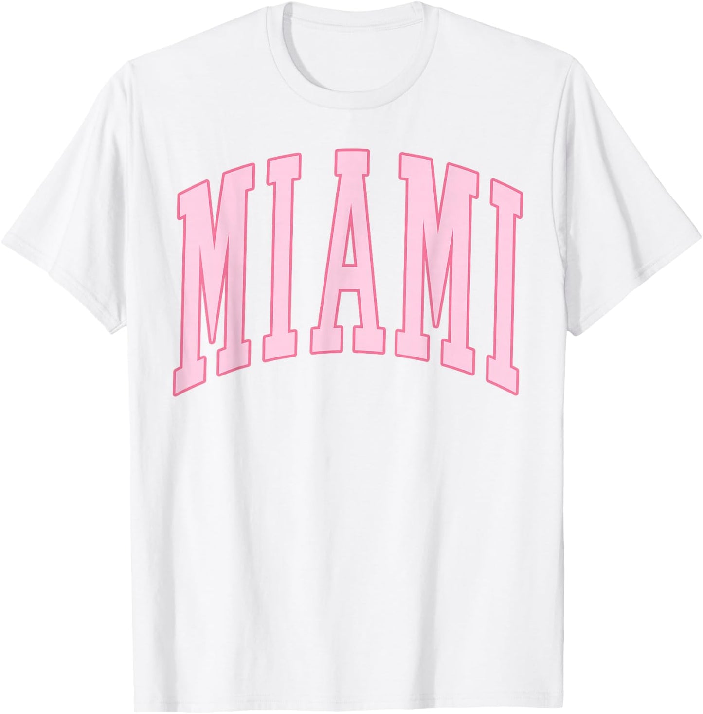 Miami Vintage Preppy Varsity Pink Sports T-Shirt - T-Shirt | White