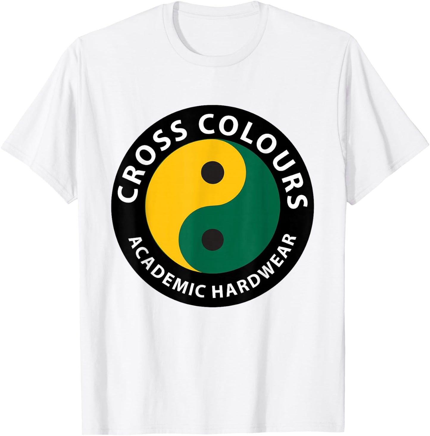 Yin Yang Circle Logo | Retro Graphic 1990's Vintage T-Shirt - T-Shirt | White