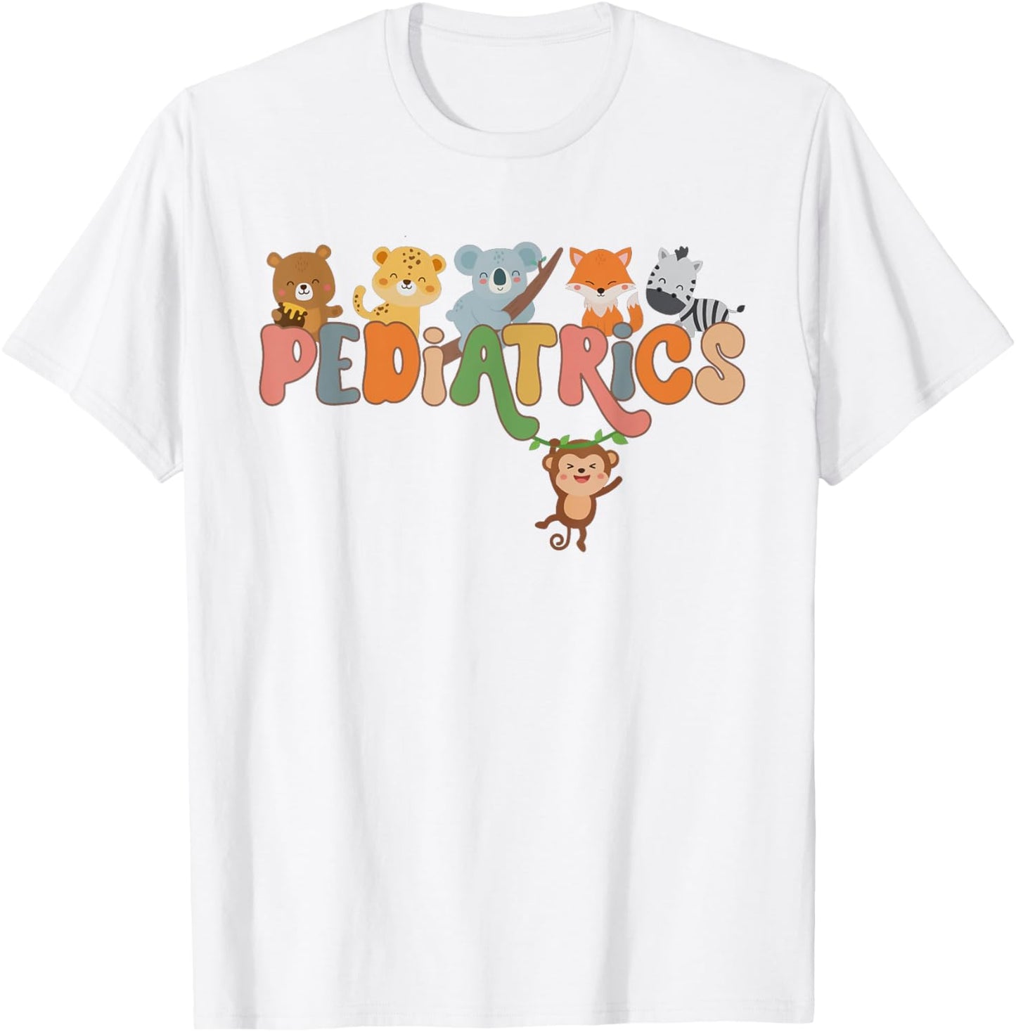Pediatric Nurse Animals Peds Nurse Crew School Nurse Week T-Shirt - T-Shirt | White
