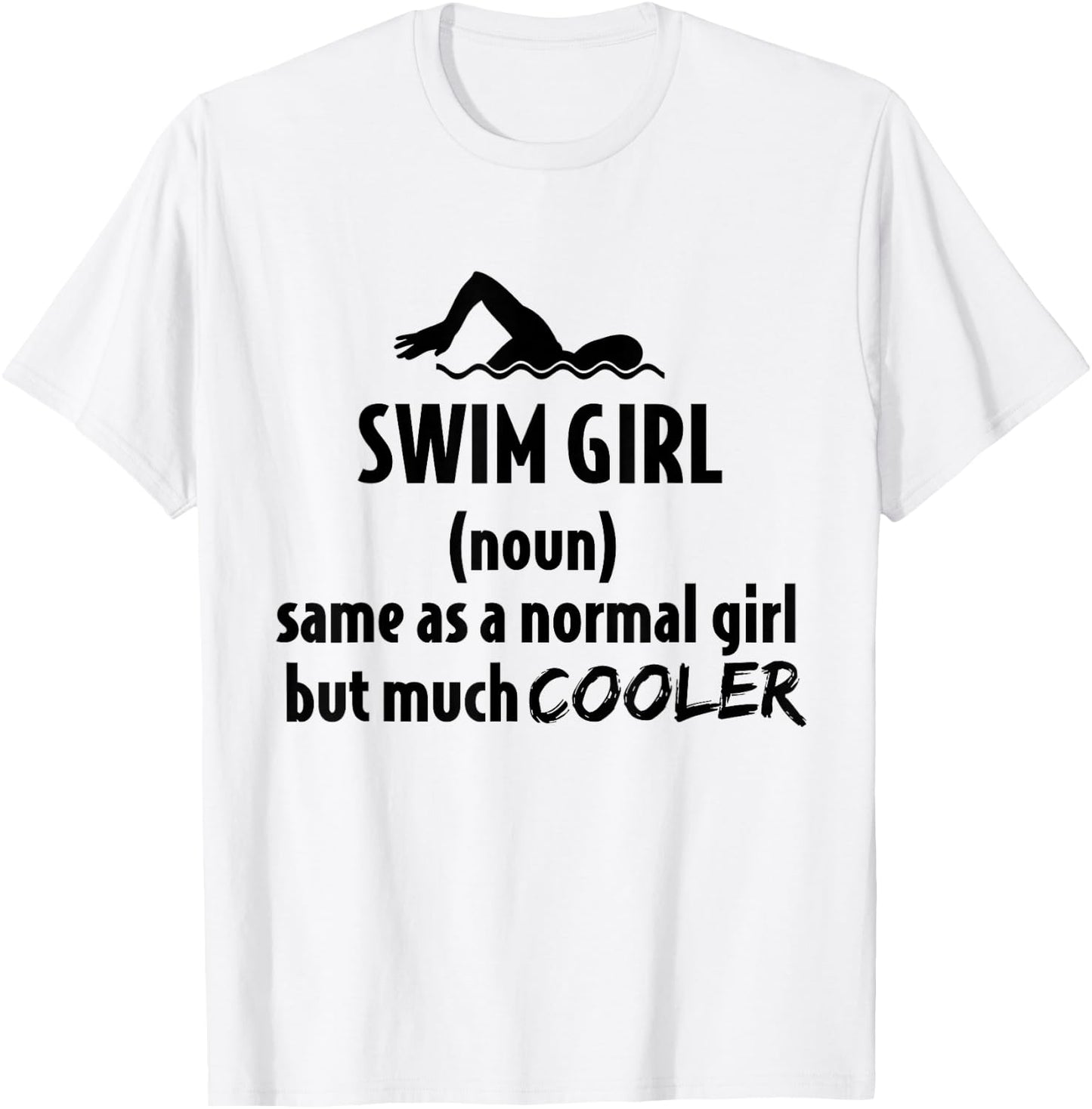 Swim Girl Female Swimming Girl T-Shirt - T-Shirt | White
