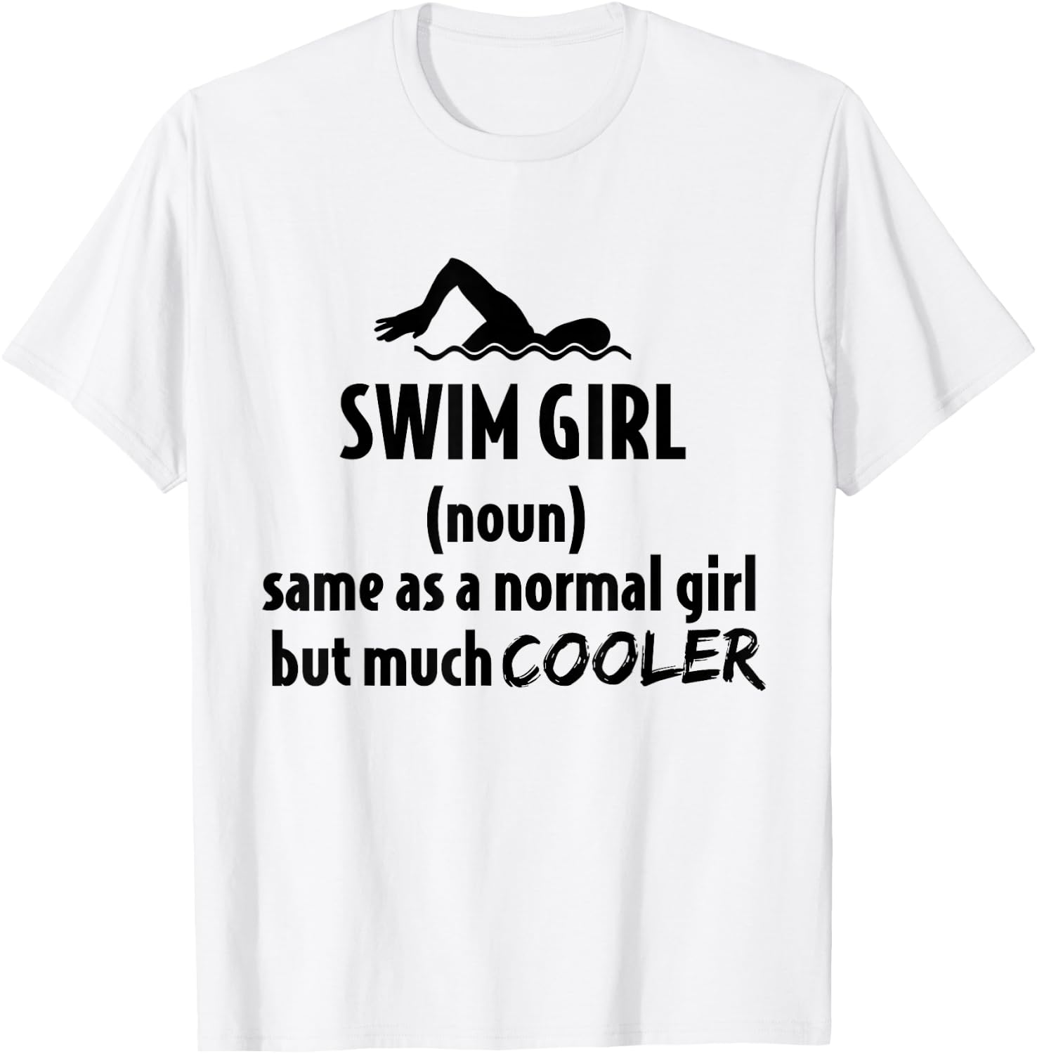Swim Girl Female Swimming Girl T-Shirt - T-Shirt | White