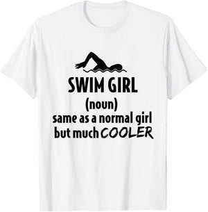 Swim Girl Female Swimming Girl T-Shirt - T-Shirt | White