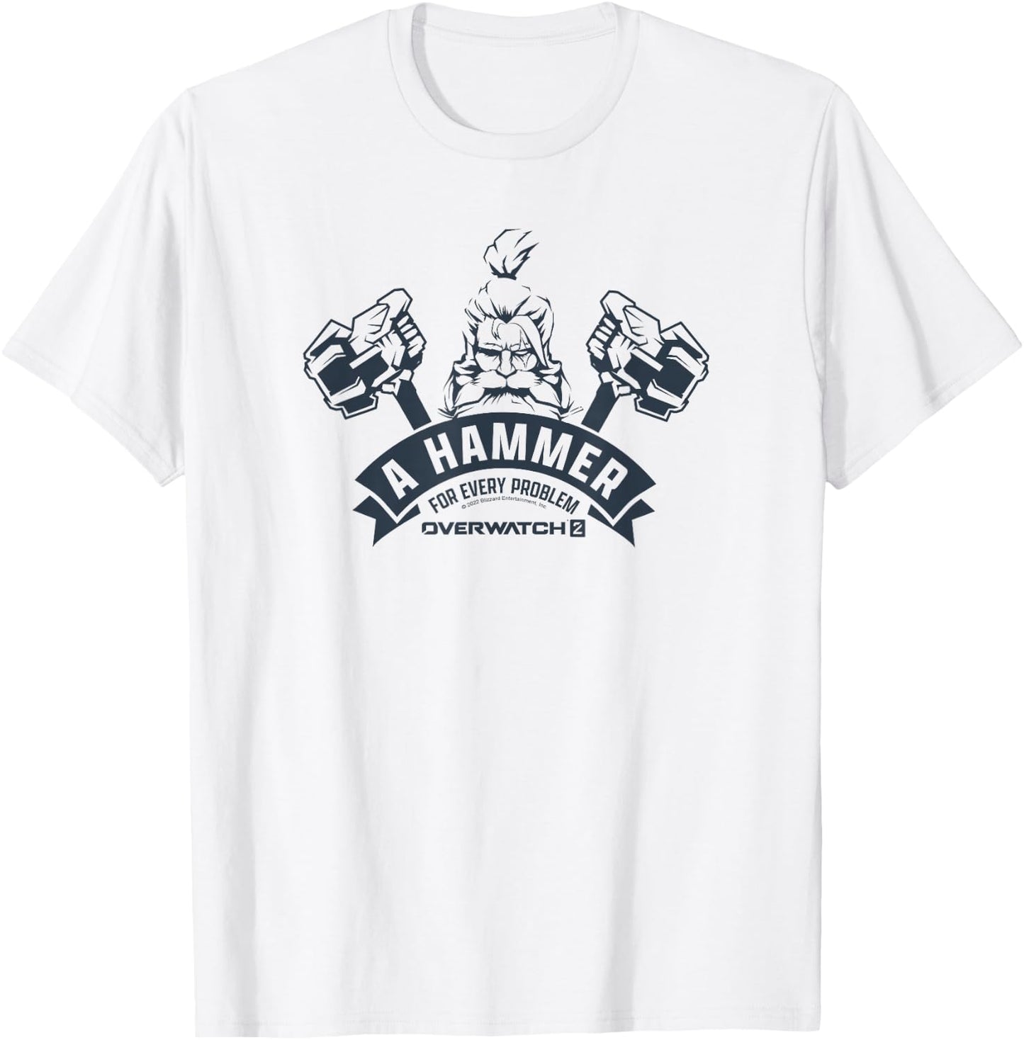Overwatch 2 Reinhardt A Hammer for Every Problem Logo T-Shirt - T-Shirt | White