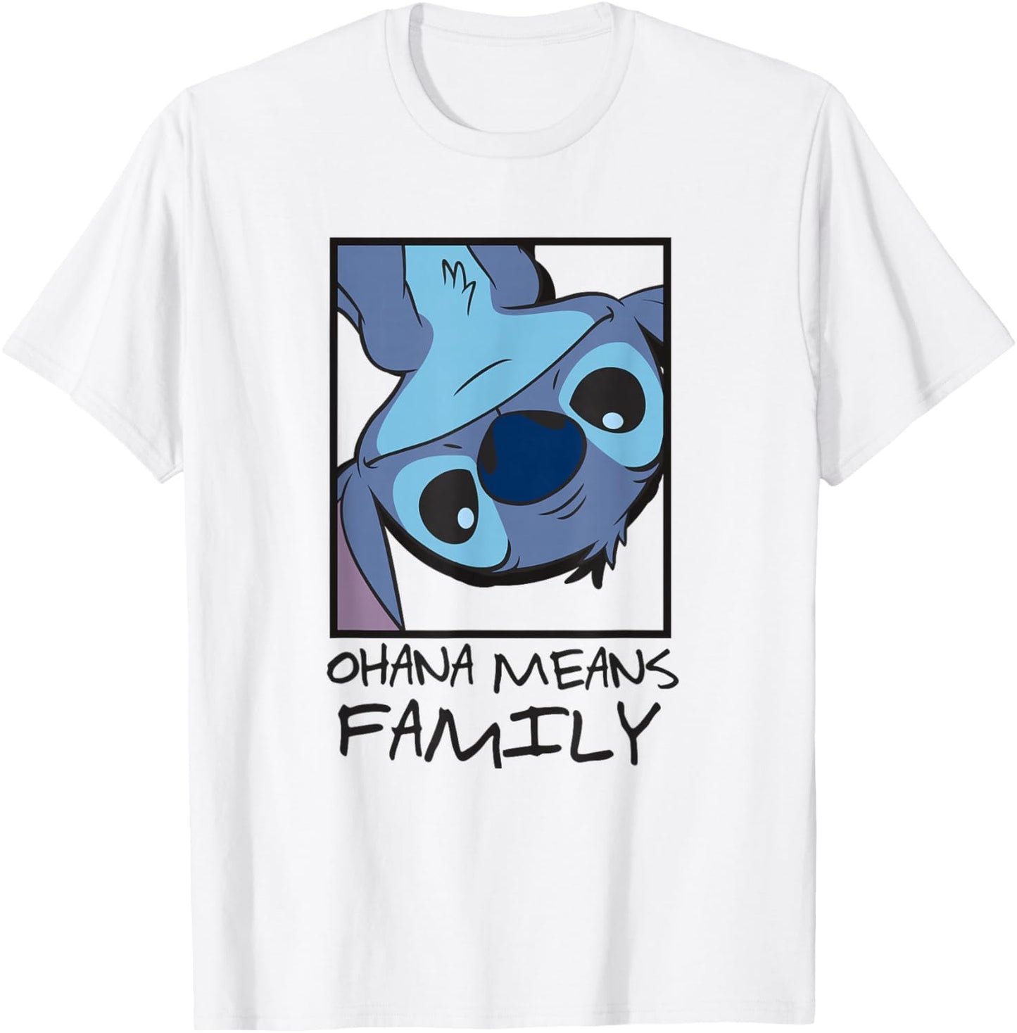 Disney Lilo & Stitch Ohana Means Family Stitch Panel Box T-Shirt - T-Shirt | White