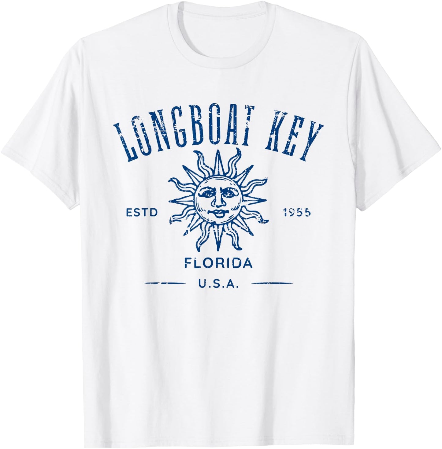 Longboat Key Florida Vintage Distressed Design Souvenir T-Shirt - T-Shirt | White