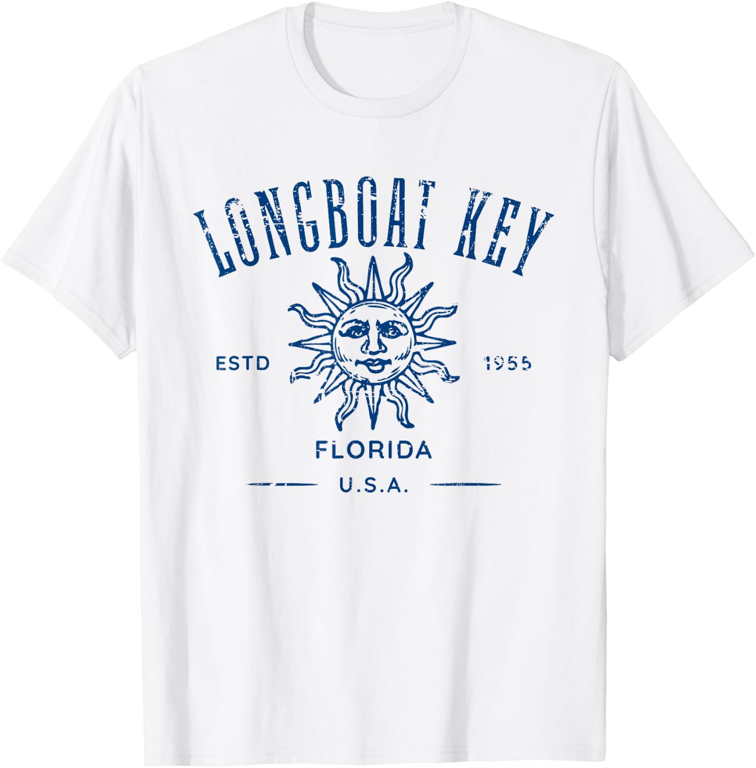 Longboat Key Florida Vintage Distressed Design Souvenir T-Shirt - T-Shirt | White