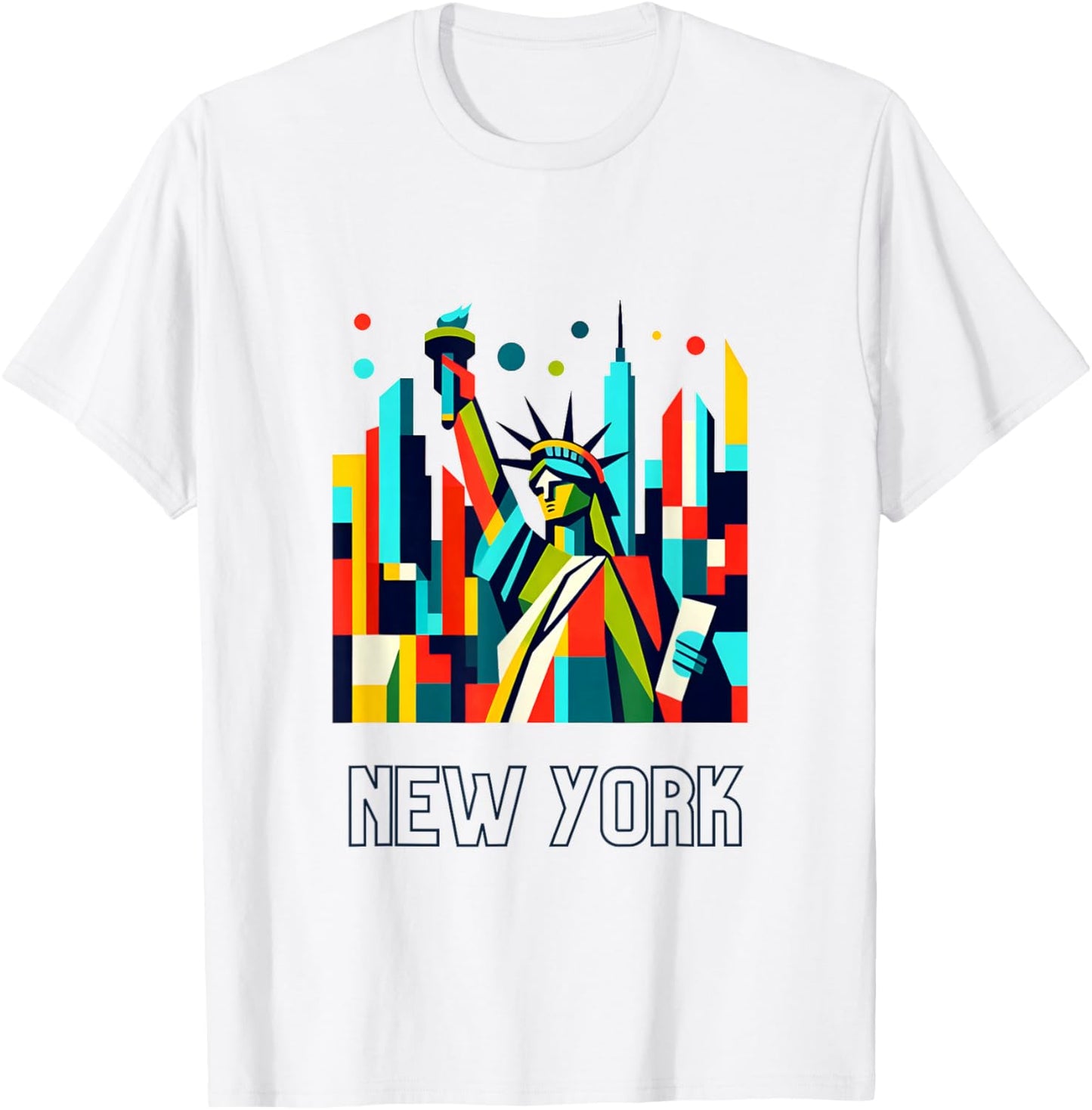 New York City Skylines NYC Freiheitsstatue Souvenir T-Shirt - T-Shirt | White