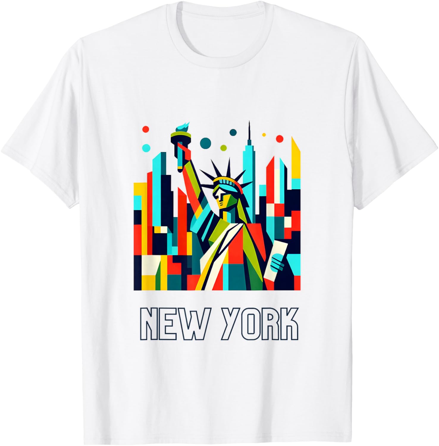 New York City Skylines NYC Freiheitsstatue Souvenir T-Shirt - T-Shirt | White