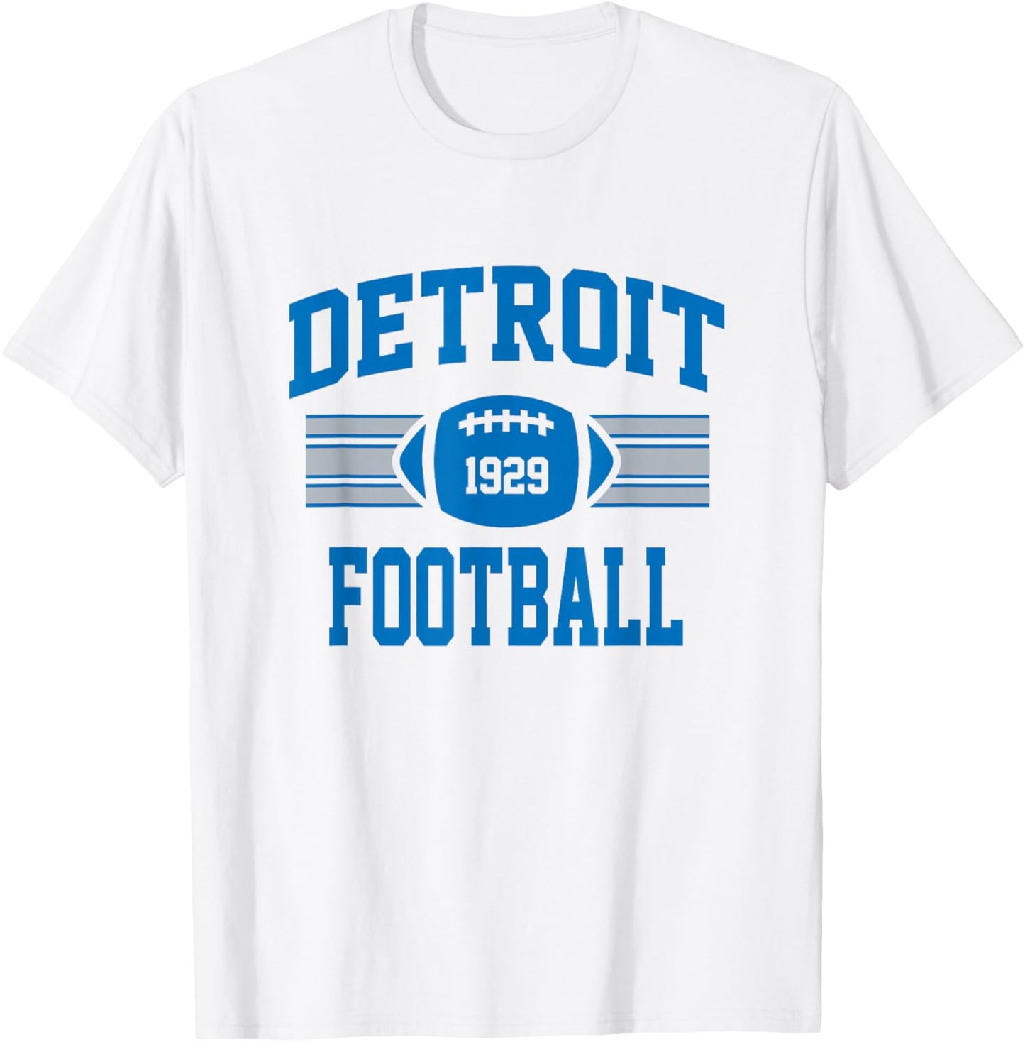 Detroit Football Athletic Vintage Sports Team Fan T-Shirt - T-Shirt | White